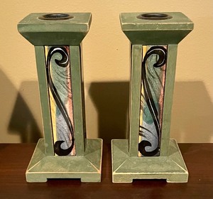 lot 59 image: Two Fun Candle Holders by Levy Larocque