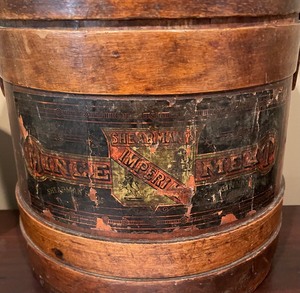 lot 60 image: Antique Shearmans Imperial Mince Meat Firkin Sugar Bucket