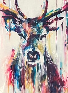 lot 67 image: Colorful Stag Print