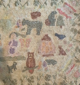 lot 75 image: Vintage Rosemont Folk Art Rug