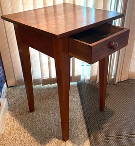lot 169 image: Vintage Walnut Accent Table with Drawer
