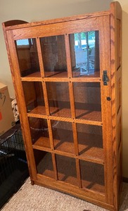 lot 3 image: Mission Style Display Cabinet