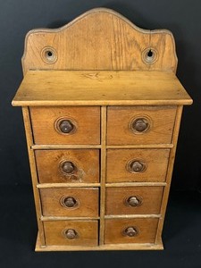 lot 7 image: Vintage Spice Drawer Cabinet and Wooden Mortar and Pestle