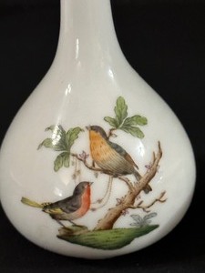 lot 8A image: Herend Rothschild Hand Painted Vase and Trinket Box