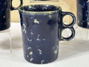 lot 20A image: Four Bennington Pottery Blue Agate Morning Glory Mugs