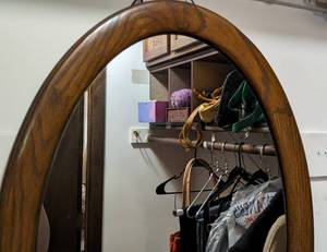 lot 116 image: Oval Wood Wall Mirror