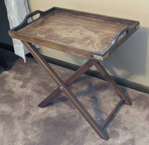 lot 127 image: Petite Wood Tray Table