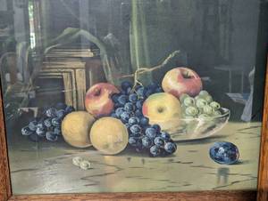 lot 240 image: Pair of Framed Vintage Still Life Prints