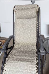 lot 247 image: Pair of Folding Patio Chairs and Side Table