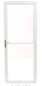 lot 57 image: Andersen 2000 Series 32 in. x 80 in. White Universal Full View Retractable Aluminum Storm Door with Nickel Hardware