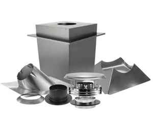 lot 123 image: 6 in. x 17 in. Triple-Wall Chimney Pipe Up Through the Ceiling Basic Install Kit