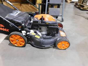 lot 15 image: YARDMAX 22 in. 201 cc SELECT PACE 6 Speed CVT High Wheel RWD 3-in-1 Gas Walk Behind Self Propelled Lawn Mower