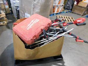 lot 28 image: WHOLESALE PALLET LOT OF MILWAUKEE POWER TOOLS FOR PARTS REPAIR