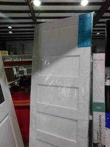 lot 63 image: eightdoors 30 in. x 80 in. x 1-38 in. Shaker White Primed 5-Panel Solid Core Wood Interior Slab Door