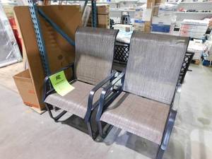 lot 65 image: Spring Sling Outdoor Dining Chair in Gray (2-Pack)