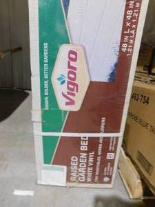 lot 77 image: 4 ft. x 4 ft. x 15 in. White Vinyl Raised Garden Bed