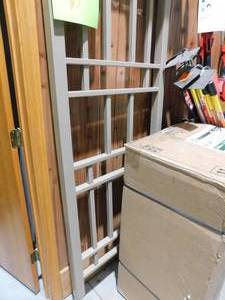lot 85 image: Lot of Four---75 in. x 28 in. Mocha Vinyl PVC Wellington Trellis
