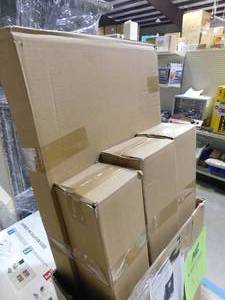 lot 139 image: 38 x 60 in. Waterproof Tile Ready Shower Pan with 4 in. ABS Offset Bonding Flange Polyethylene Shower Pan Liner, Gray