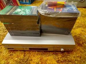 lot 42 image: VHS Player & New Blank VHS Tapes