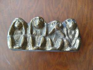 lot 57 image: Brass See No Evil Statue