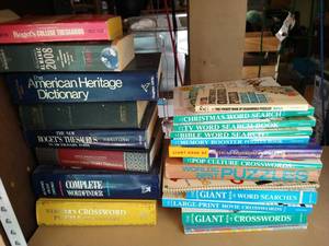 lot 68 image: Nice Lot of Dictionaries & Puzzle Books