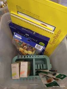lot 132 image: Watercolors, Brushes, Pastels & Large Sketch Books Lot