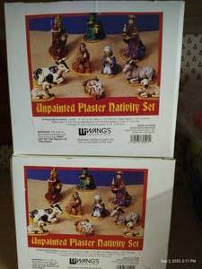 lot 153 image: Unpainted Plaster Nativity Sets