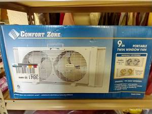lot 155 image: NIB Portable Twin Window Fan