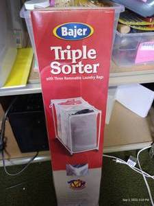 lot 170 image: NIB Triple Laundry Sorter