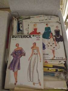 lot 202 image: Box of Sewing Patterns