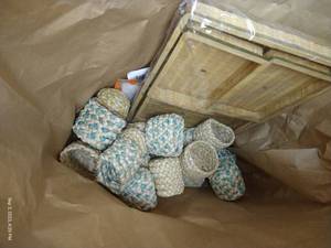 lot 207 image: Big Lot of Tiny Woven Baskets & Serving Tray Set