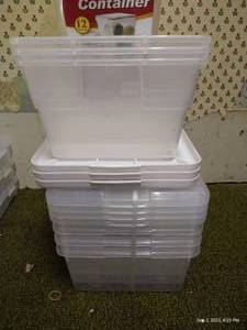 lot 211 image: Seven Shoe Boxes & Twelve Pc Storage Containers
