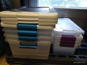 lot 215 image: Four Sterlite Containers & Three Medium Storage Containers