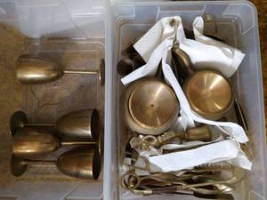 lot 374 image: Brassware From Thailand - Goblets, Etc.
