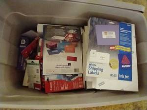 lot 386 image: Large Tote of Printer Paper Products