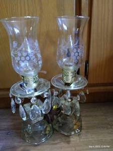 lot 271 image: Pair of Glass Vintage Lamps