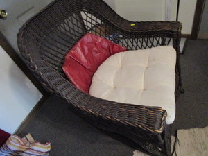 lot 7 image: Wicker rocker...