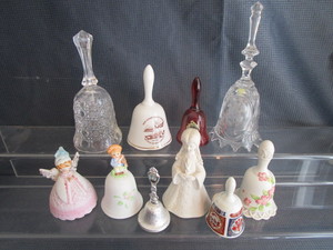 lot 19 image: Bells collection, 10 bells, crystal...