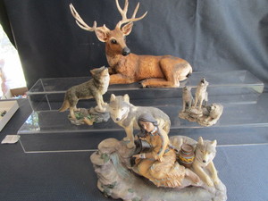 lot 40 image: Deer sculpture, maija style wolf fi...