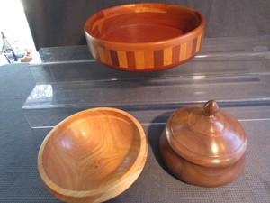 lot 93 image: Jack McGowan signed wooden crafts, ...