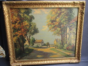 lot 97 image: Gold Sunbeams vintage print & frame...
