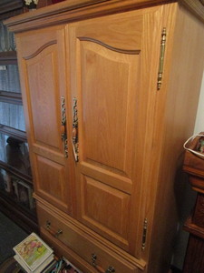 lot 103 image: Armoire, natural finish, 36 x 19 ...