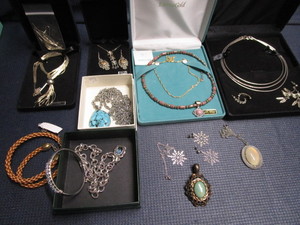 lot 117 image: Costume jewelry with sets and sterl...