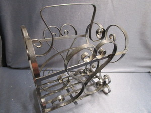 lot 215 image: Iron magazine stand 12-14 x 12-1...