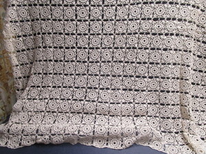 lot 236 image: Crocheted table cover 54 x 56...
