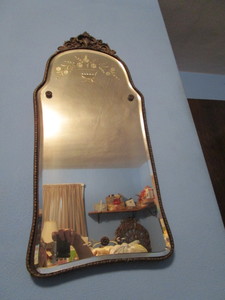 lot 304 image: Vintage mirror with beveled edge & ...