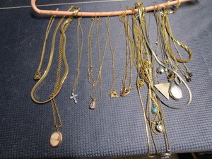 lot 322 image: Costume jewelry necklaces with Bla...