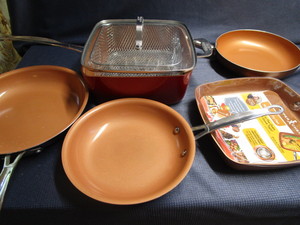 lot 330 image: Gotham steel & copper Chefs pans, ...