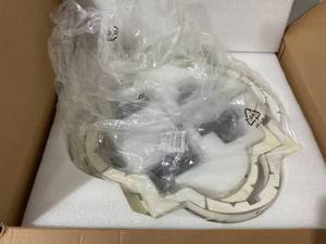 lot 469 image: Fabulis Black and Distressed White 4-Light Ceiling Fixture