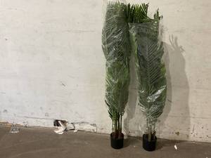 lot 112 image: Fopamtri Set of 2 - 5 ft. Artificial Areca Palm Plants